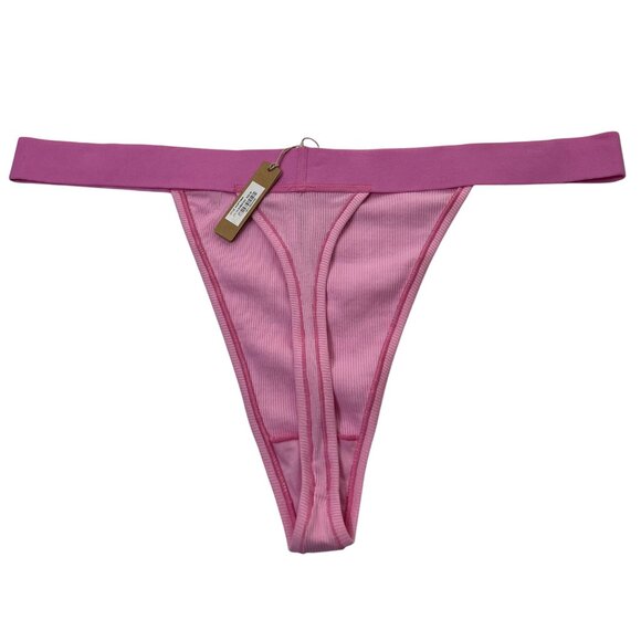 SKIMS Cotton Rib Thong Lot of 2 Bubble Gum Cobalt 3X - Picture 4 of 11